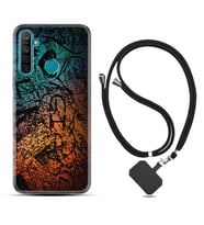 Realme 5i 5 Pro 6i 7 Pro 8 Kılıf Boyun Askılı Silikon İşaretler Tuval 1716