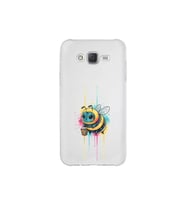Samsung Galaxy J7 ile uyumlu Splash arı tasarımlı şeffaf silikon kılıf