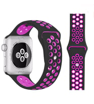 Watch Siyah-Pembe Nike Kordon 42-44 mm Esnek Silikon Delikli Şık Tasarım