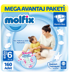 Molfix Mega Paket Bebek Bezi 6 Beden 80x2 160 Adet