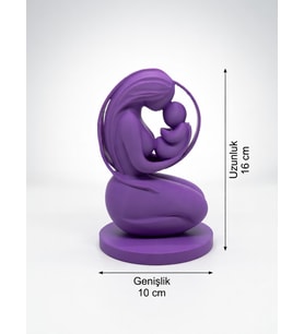 MYCRAFT3D Modern Anne & Bebek Biblo – Minimal Tasarım Dekoratif Obje Hediyelik Anneler Günü Hediyesi