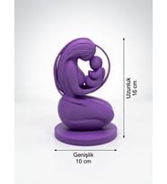 MYCRAFT3D Modern Anne & Bebek Biblo – Minimal Tasarım Dekoratif Obje Hediyelik Anneler Günü Hediyesi