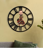 Kişiye Özel Yeniçeri Karikatür 3D Ahşap Mdf Duvar Saati 113