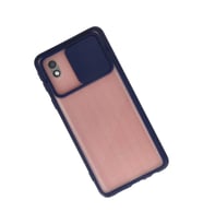 Mey İthalat® Samsung Galaxy A01 Core Kılıf Palm Buzlu Kamera Sürgülü Silikon - Lacivert