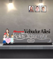 Kişiye Özel Anneler Günü Anne Erkek Kız Kardeş Karikatürlü Kolay Yetişmiyor Ahşap Biblo Model-2