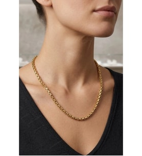 Kobra Zincirli Gold Çelik Kolye Sevgili Takı Koleksiyonu