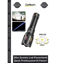 Özel Üretim Alüminyum Gövde TG Led Type C USB 30w Zoomlu Led Powerbank Şarjlı Profesyonel El Feneri
