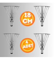 18 CM METAL 3 TELLİ KOLTUK AYAĞI MOBİLYA AYAĞI ÜNİTE AYAĞI KONSOL AYAĞI PUF BERJER AYAĞI (4 ADET) (Krom)