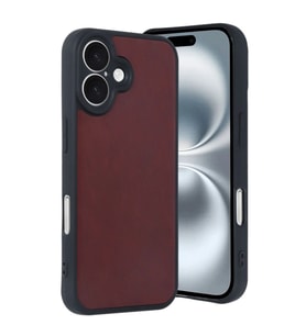 Apple İphone 16 Kılıf Aras Deri Kapak - Bordo