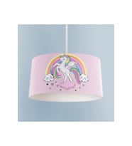 MEKTA HOME BEBEK VE ÇOCUK ODASI Gökuşağı ve Unicorn Desenli Pembe Avize