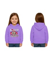Unisex Baskılı Çocuk Swaetshirt Labubu Baskılı Kapüşonlu 3 İplik Şardonlu (Lila)