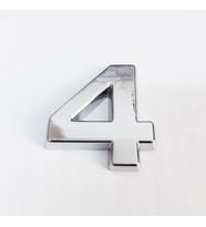 Cemax 4 Rakamı 3,75 cm Krom Yapışkanlı