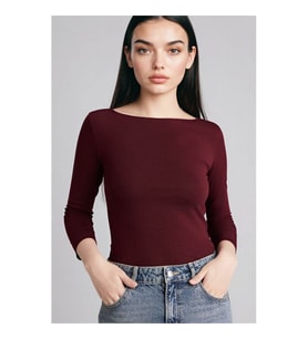 Defacto 26Y801001176 Bordo Kadın T-Shirt G9577AX/BR171