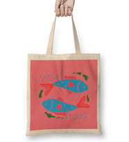 Zodiac Symbols Fish Bez Çanta Uzun Saplı