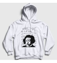 Presmono Unisex Beyaz Formulas Scientist Albert Einstein Kapüşonlu Sweatshirt 333841tt