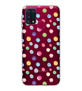 PrintiFy Samsung Galaxy M31 ile Uyumlu 1mm Slim Fit Water Color 6 Baskılı Şeffaf  Kılıf