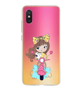 Xiaomi Mi 8 Pro Uyumlu Kapak Vespagirl Tasarımlı Şeffaf Silikon Kılıf