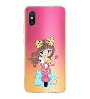 Xiaomi Mi 8 Pro Uyumlu Kapak Vespagirl Tasarımlı Şeffaf Silikon Kılıf