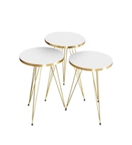 Zigon Sehpa Gold Beyaz Tel