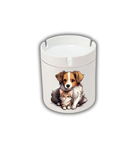 Kedili ve Köpekli Kül Tablası