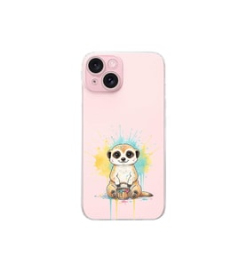 iPhone 15 ile Uyumlu Splash Mirket Tasarımlı Şeffaf Silikon Kılıf