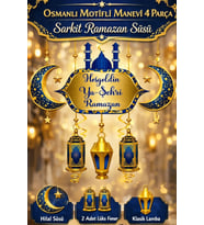 #RamazanSüsü Osmanlı Motifli Manevi Atmosfer Dekoratif Sarkıt Hoşgeldin Ya Şehri Ramazan 4 Parça