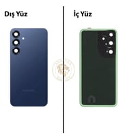 Samsung Galaxy S25 Plus Lacivert Renk Arka Kapak Arka Cam Batarya Kapağı Pil Kapağı Lazer Kesim Back Cover Galaxy S25 Plus Uyumlu