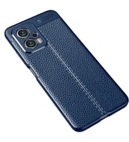Xiaomi Poco X4 GT Kılıf Zore Niss Deri Desenli Silikon Kılıf (Lacivert)