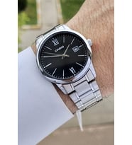 Casio CSISTE6 Kadranı Siyah Kordonu Gümüş Renk Hediye Paketli Erkek Kol Saati