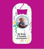 Kişiye Özel Erkek Bebek Emzikli Resimli Parti Magnet Açacak