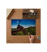 Kara Tren Orman Doğa Manzarası Tasarımı 240 parça Ahşap Puzzle Ahşap Kutuda MP04081