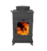 Etinova M004 Mini Şömine Pelet Sobası ( Fırınsız) (Siyah)
