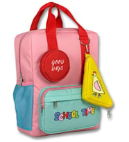 Cennec (Pembe - Yeşil) Kız Çocuk School Time Baskılı İlkokul Okul Sırt Çantası - 6069