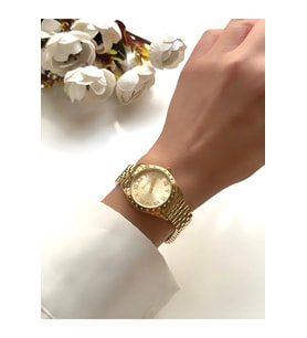 Ferrucci Zirkon Taşlı Rolex Kasa Jübile Kordon Çelik Kadın Kol Saati