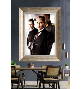 Gümüş Çerçeveli Atatürk Tablo za153
