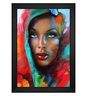 Kadın Motifli Kanvas Tablo 80 x 110 cm Siyah Çerçeve