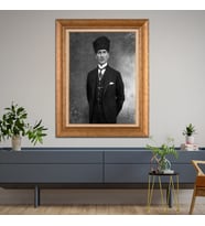 Altın Varaklı Paspartulu Çerçeveli Tablo rv1078