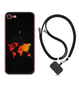 Apple iPhone 5 6 7 8 Plus Se XR Kılıf Boyun Askılı Silikon İz Bırakan Uçak 1778