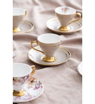 Royalty 6 Kişilik Porselen Kahve Fincanı Takımı - 90 ml