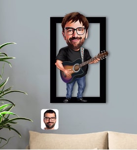 BK Gift Kişiye Özel Baba Karikatürlü 3D Ahşap Tablo-4