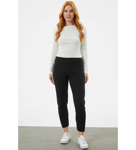 Jogger Rahat Kalıp Triko Pantolon - Siyah