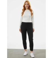 Jogger Rahat Kalıp Triko Pantolon - Siyah