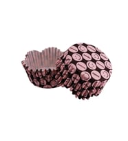 Cupcake Kalıbı Pet Kapsül Dalgalı Pembe Emoji Kek Kalıbı 65X38 MM (100 Adet)