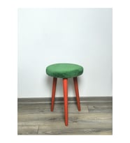 Peluş Puf Dekoratif Ahşap 3 Ayaklı Tabure Yumuşacık Oturak