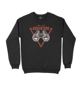 Time For Adventure Siyah Sweatshirt