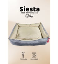 XPERMATE Yuvi Kedi Yatağı Tüy Tutmaz Kumaş, Köpek Yatağı Su İtici Kumaş 80x100x28 Antrasit Bej