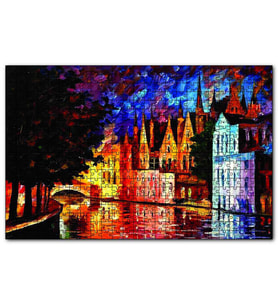 Cakapuzzle  Akarsu Köprü Binalar Yağlıboya  Puzzle Yapboz MDF (Ahşap) (120 Parça)