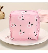 Çok Amaçlı Ped Çantası, Makyaj Çantası, Kozmetik Çantası, Toka Çantası (Pembe)