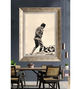 Gümüş Çerçeveli Atatürk Tablo ds400