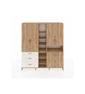 Hyperion Dolap 13 Raflı 3 Çekmeceli 6 Kapaklı 220x44x243 Çam-Çam/Aytaşı
